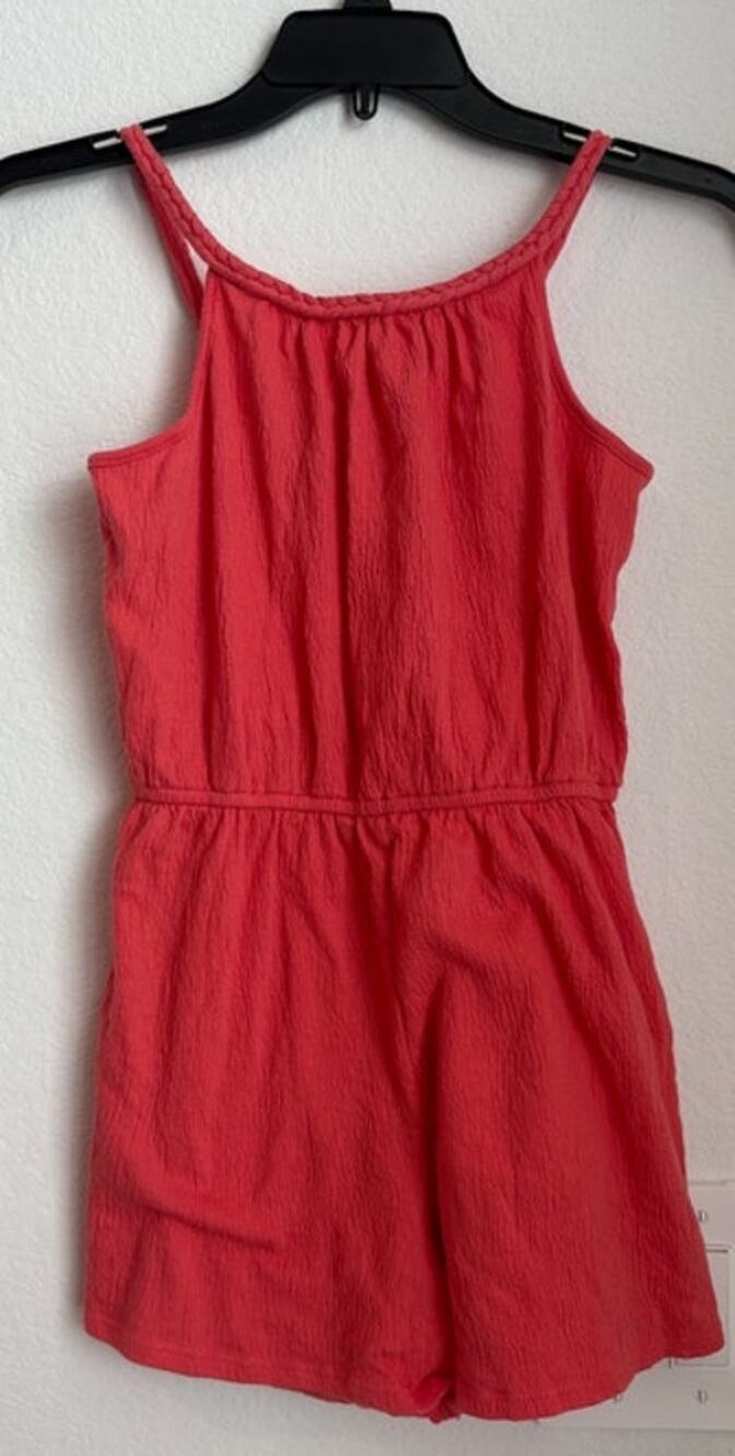 Zunie Girl Coral Braided Romper Size 10-12